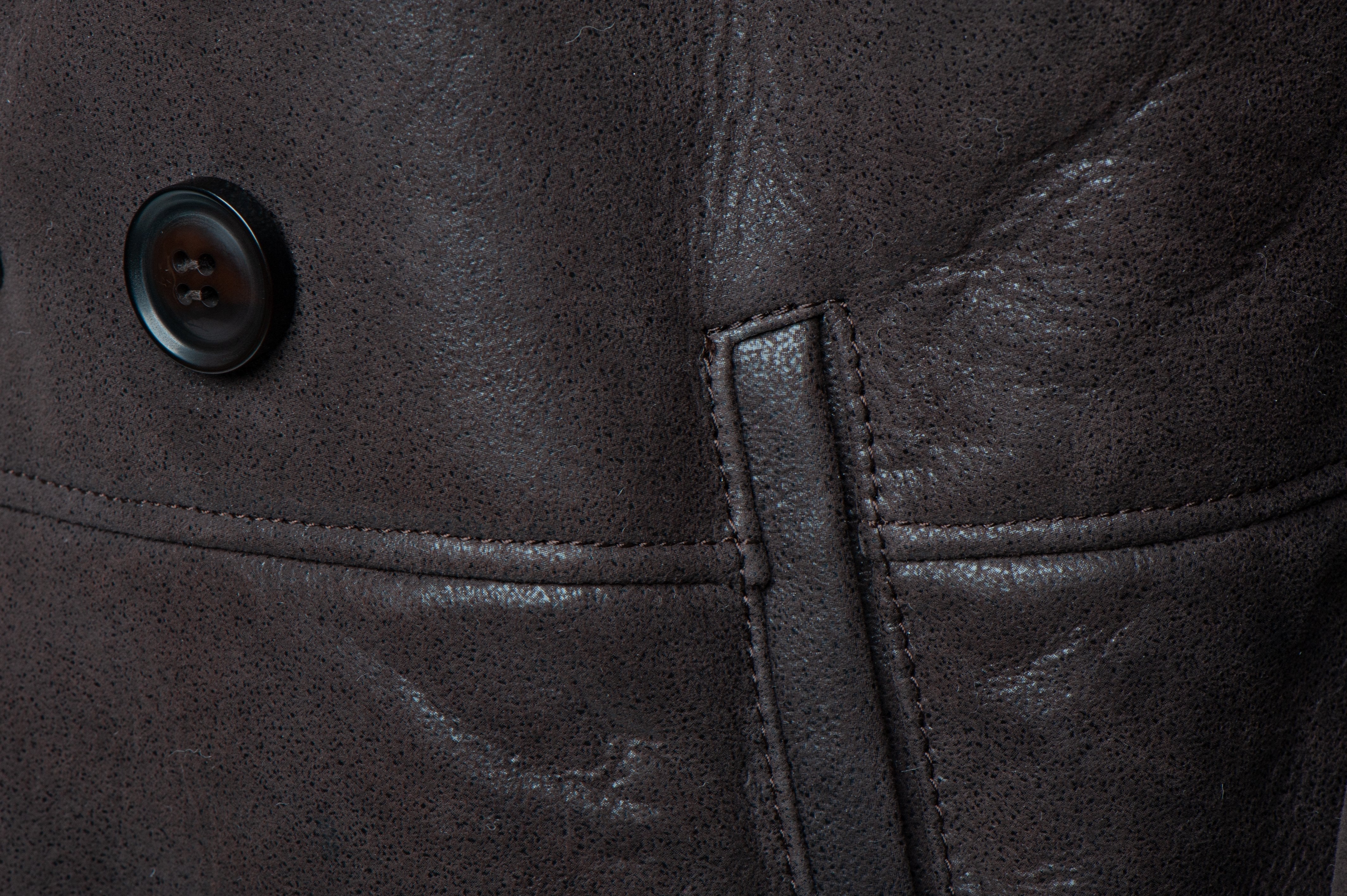 Jozefs 3/4 Length Brown Shearling Buttoned Coat