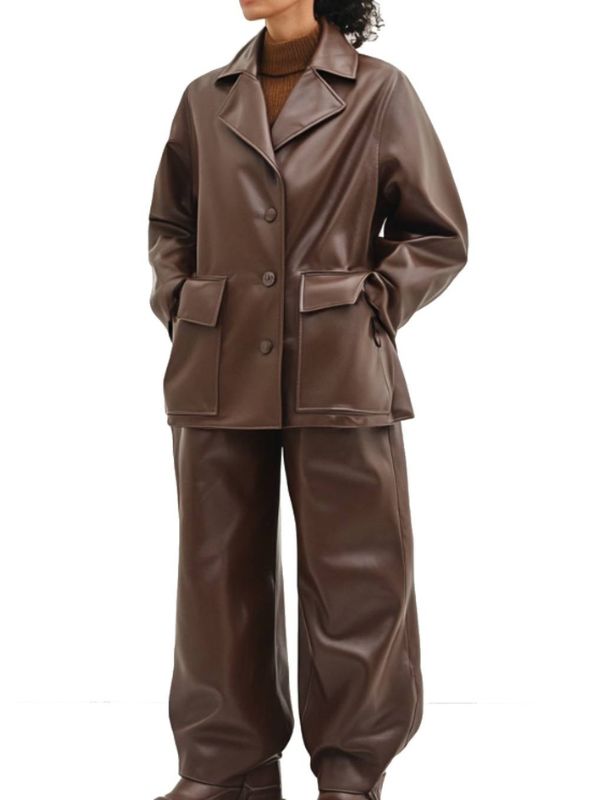Lily Leather Brown Jacket – Stylish Women's Brown Leather Jacket