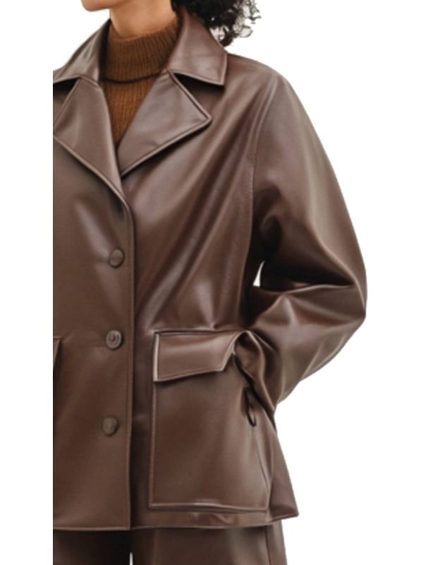 Lily Leather Brown Jacket – Stylish Women's Brown Leather Jacket