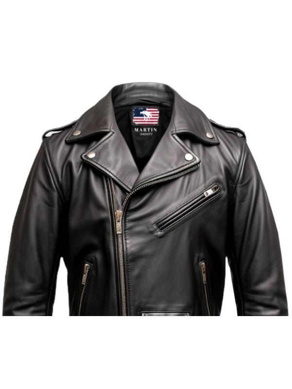 Men's Black Biker Genuine Leather Jacket – Biker Jacket Black