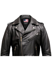 Men's Black Biker Genuine Leather Jacket – Biker Jacket Black