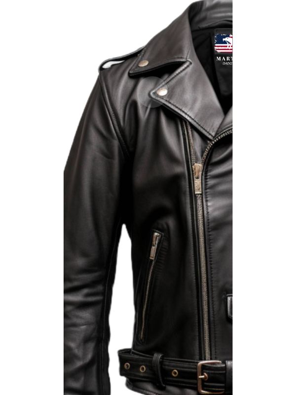 Men's Black Biker Genuine Leather Jacket – Biker Jacket Black