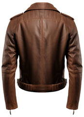 Men's Brown Biker Leather Jacket – Brown Moto Jacket