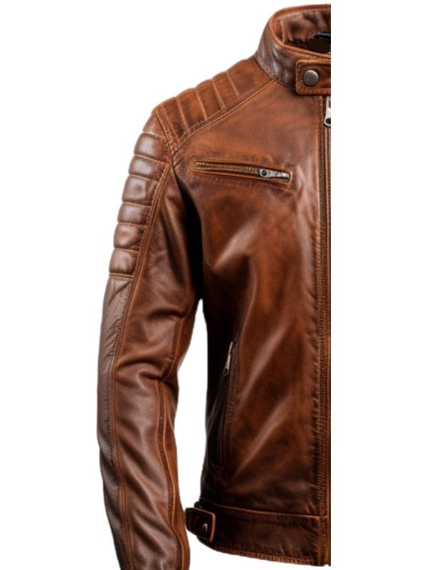 Men's Brown Leather Biker Jacket – Genuine Leather Jacket