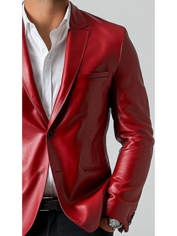 Adan White Leather Blazer – Men's Premium White Leather Jacket