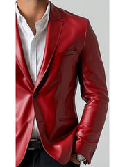 Adan White Leather Blazer – Men's Premium White Leather Jacket