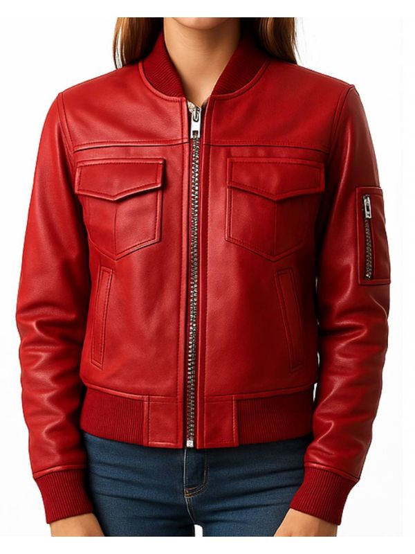 Freya Women's Red Leather Jacket