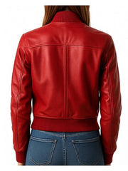 Freya Women's Red Leather Jacket