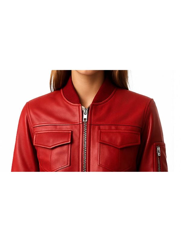 Freya Women's Red Leather Jacket